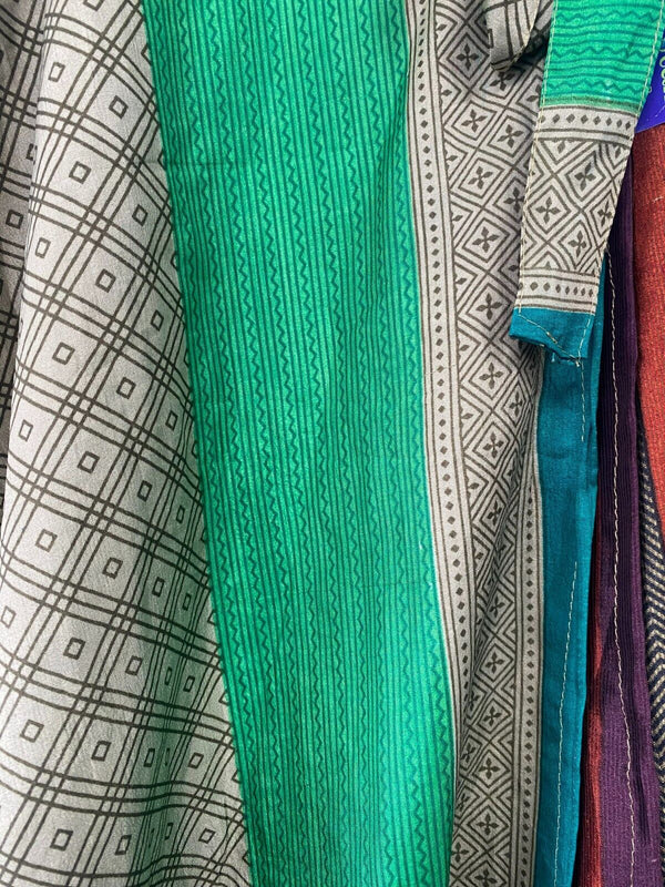 Festival Stall LTD Boho festival Clothing Wrap Skirt long maxi reversible Boho hippy Festival sari silk vintage UK 8 - 18