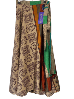 Festival Stall LTD Boho festival Clothing Wrap Skirt long maxi reversible Boho hippy Festival sari silk vintage UK 8 - 18
