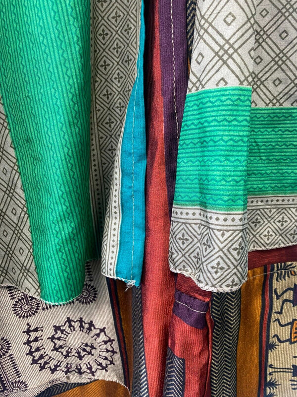 Festival Stall LTD Boho festival Clothing Wrap Skirt long maxi reversible Boho hippy Festival sari silk vintage UK 8 - 18