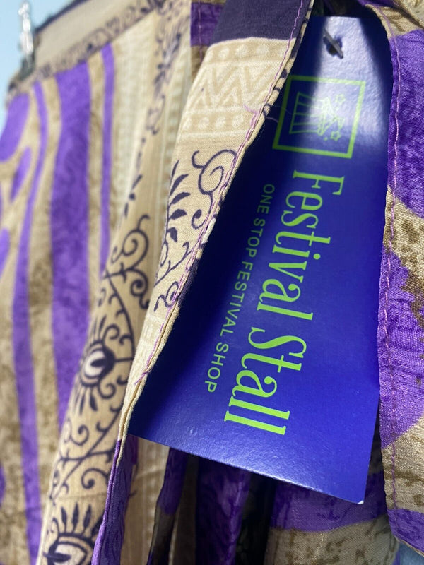 Festival Stall LTD Boho festival Clothing Wrap Skirt long maxi reversible Boho hippy Festival sari silk vintage UK 8 - 18
