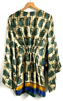 Festival Stall LTD Boho festival Clothing KAFTAN Boho Hippy Tunic Top Festival Sari Silk Blouse Cover up UK 10 12 14 16 18