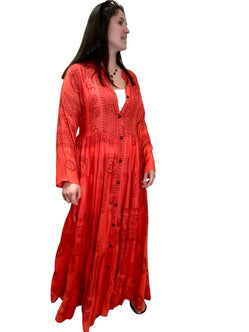 Festival Stall LTD Boho festival Clothing RED Maxi Dress Boho hippy festival Style print yoga long summer UK 8 10 12 14 16