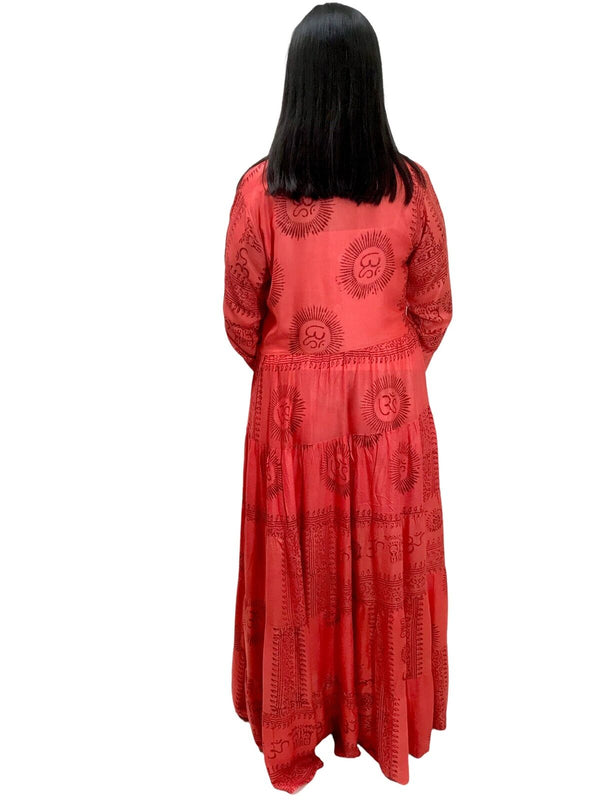 Festival Stall LTD Boho festival Clothing RED Maxi Dress Boho hippy festival Style print yoga long summer UK 8 10 12 14 16