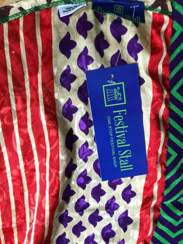 Festival Stall LTD Boho festival Clothing Wrap SKIRT long Frilled Maxi Boho hippy gypsy Festival Sari Silk One Size 8 - 18