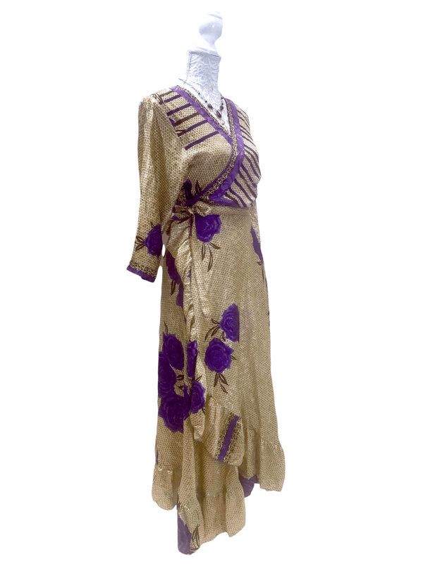 Festival Stall LTD Boho festival Clothing Wrap Dress Boho hippy Festival Long maxi Sari - Silk pretty summer UK 8 10 12 14