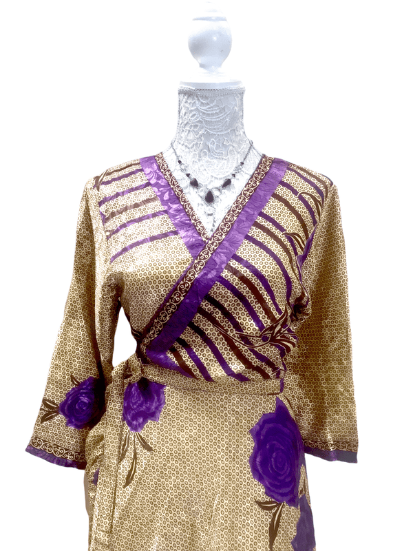 Festival Stall LTD Boho festival Clothing Wrap Dress Boho hippy Festival Long maxi Sari - Silk pretty summer UK 8 10 12 14