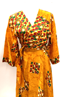 Festival Stall LTD Boho festival Clothing Vintage wrap DRESS boho UNIQUE handmade recycled INDIAN Sari Silk one size 8 - 14