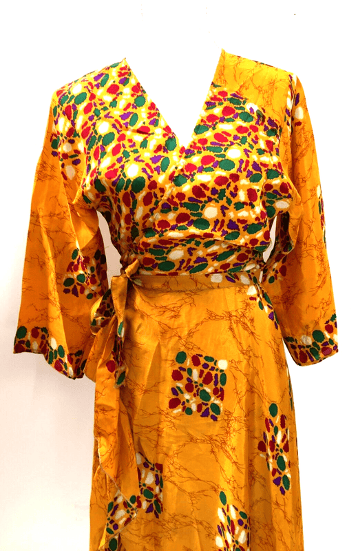 Festival Stall LTD Boho festival Clothing Vintage wrap DRESS boho UNIQUE handmade recycled INDIAN Sari Silk one size 8 - 14