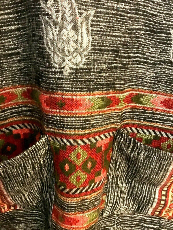 Festival Stall LTD Boho festival Clothing Boho hippie TUNIC grey winter warm tassel long sleeve blouse top 8 10 12 14