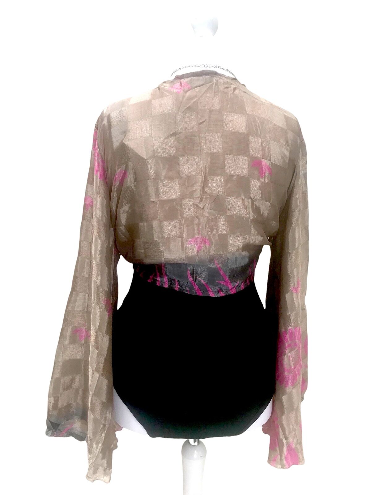 Festival Stall LTD Boho festival Clothing Blouse Top Kaftan Kimono Wrap Boho hippy festival retro SARI SILK vintage 8 - 14