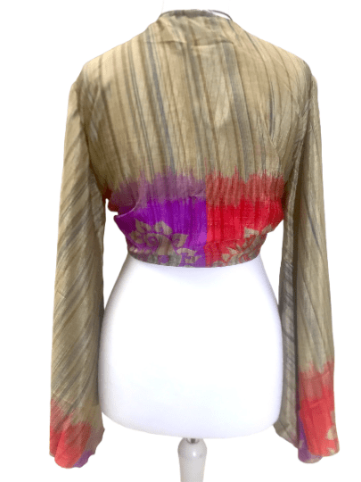 Festival Stall LTD Boho festival Clothing Blouse Top Kaftan Kimono Wrap Boho hippy festival retro SILK vintage 8 10 12 14