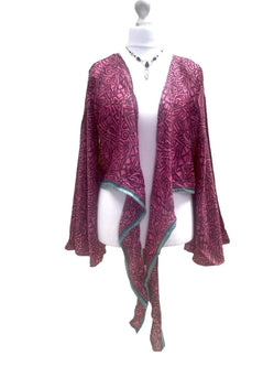 Festival Stall LTD Boho festival Clothing Blouse Top Kaftan Kimono Wrap Boho hippy festival retro SILK vintage 8 10 12 14