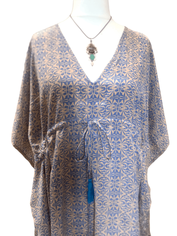 Festival Stall LTD Boho festival Clothing Tunic dress Kaftan Top Cover up Boho hippy festival Vintage Sari Silk retro 8 - 18