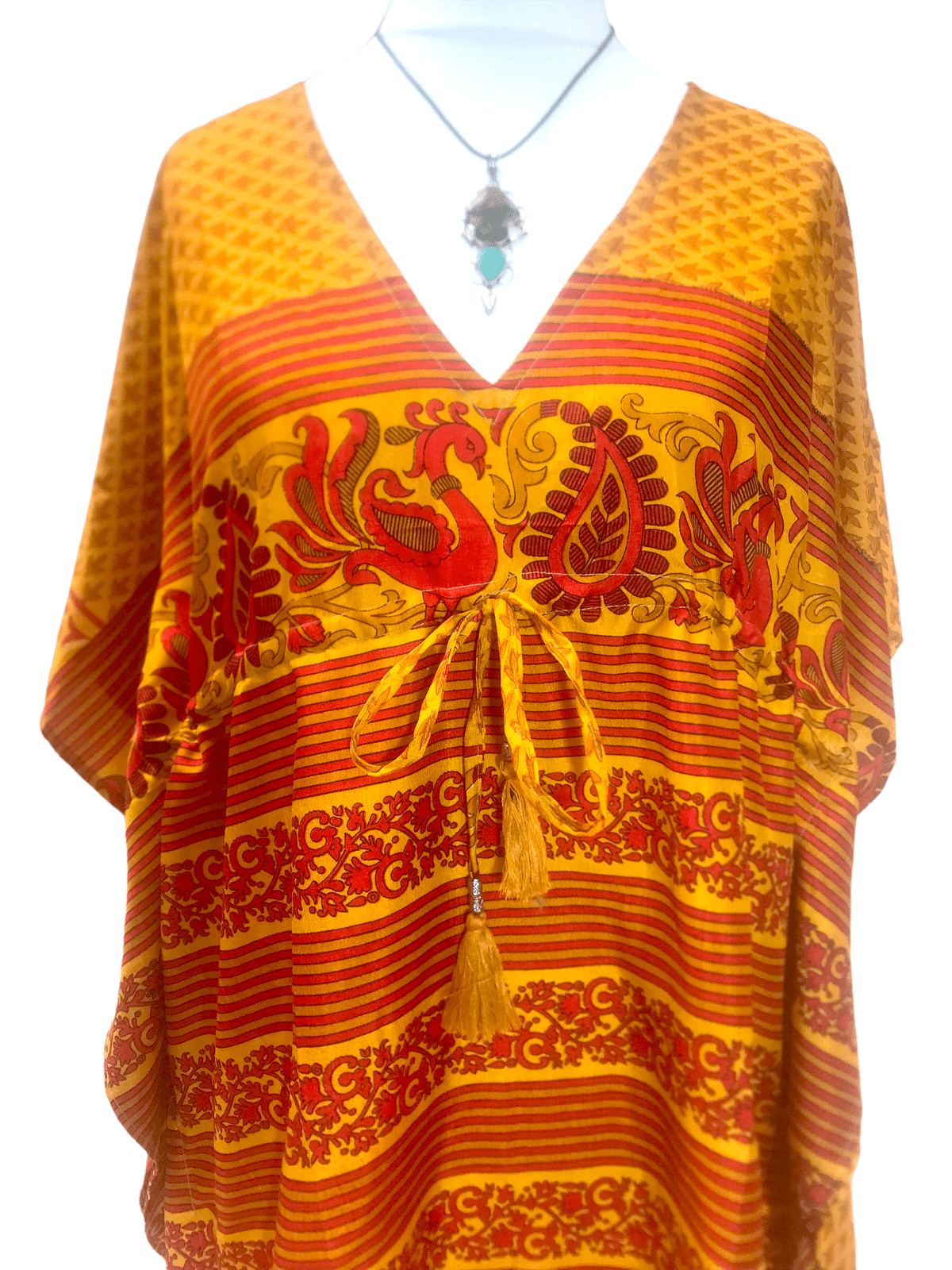 Festival Stall LTD Boho festival Clothing Tunic dress Kaftan Top Cover up Boho hippy festival Vintage Sari Silk retro 8 - 18