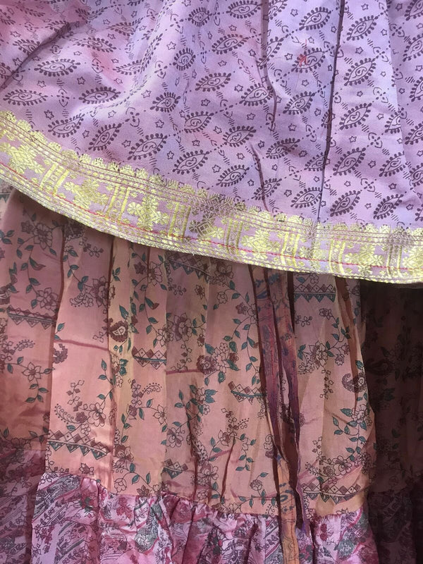 Festival Stall LTD Boho festival Clothing Long PINK Silk SKIRT circle Boho hippy festival gypsy maxi party evening UK 8 - 22