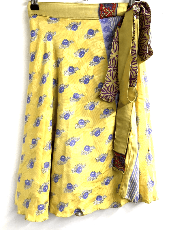 Festival Stall LTD Boho festival Clothing Wrap Skirt SARI SILK short reversible sexy Pixie Boho Hippy Festival UK 8 - 18