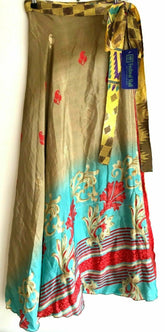 Festival Stall LTD Boho festival Clothing Boho hippie Festival Sari Silk Skirt Vintage Wrap maxi long 8 10 12 14 16 18 #78