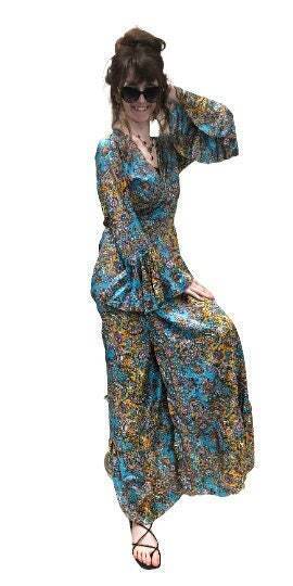 Festival Stall LTD Boho festival Clothing Wrap Dress Boho hippy silk long maxi, summer beach festival, party uk 8 10 12 14