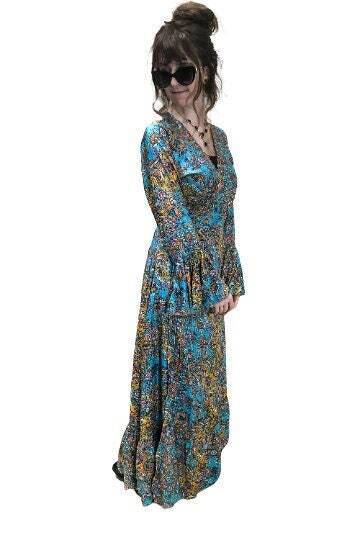Festival Stall LTD Boho festival Clothing Wrap Dress Boho hippy silk long maxi, summer beach festival, party uk 8 10 12 14