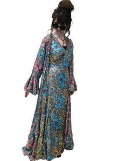 Festival Stall LTD Boho festival Clothing Wrap Dress Boho hippy silk long maxi, summer beach festival, party uk 8 10 12 14