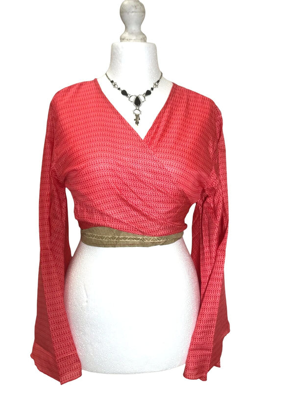 Festival Stall LTD Boho festival Clothing Blouse Top Kaftan Kimono Wrap Boho hippy festival retro SILK vintage 8 10 12 14