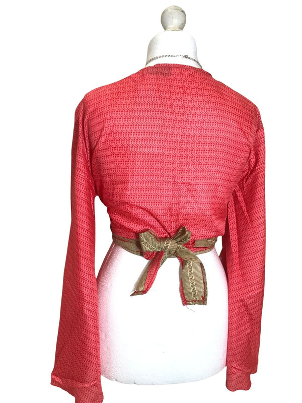 Festival Stall LTD Boho festival Clothing Blouse Top Kaftan Kimono Wrap Boho hippy festival retro SILK vintage 8 10 12 14