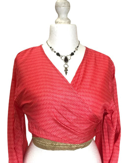 Festival Stall LTD Boho festival Clothing Blouse Top Kaftan Kimono Wrap Boho hippy festival retro SILK vintage 8 10 12 14