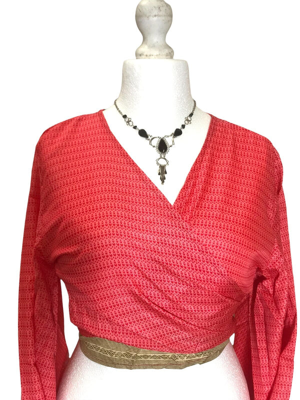 Festival Stall LTD Boho festival Clothing Blouse Top Kaftan Kimono Wrap Boho hippy festival retro SILK vintage 8 10 12 14