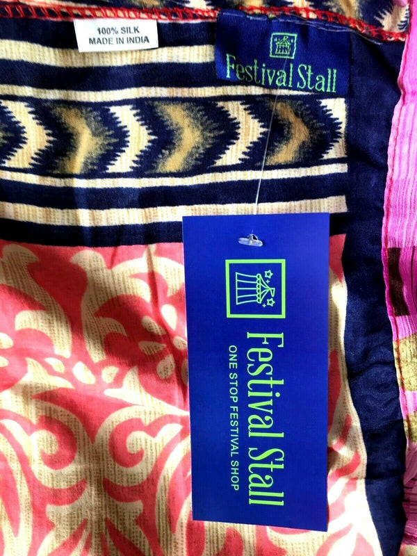 Festival Stall LTD Boho festival Clothing Wrap SKIRT long Frilled Maxi Boho hippy gypsy Festival Sari Silk One Size 8 - 18