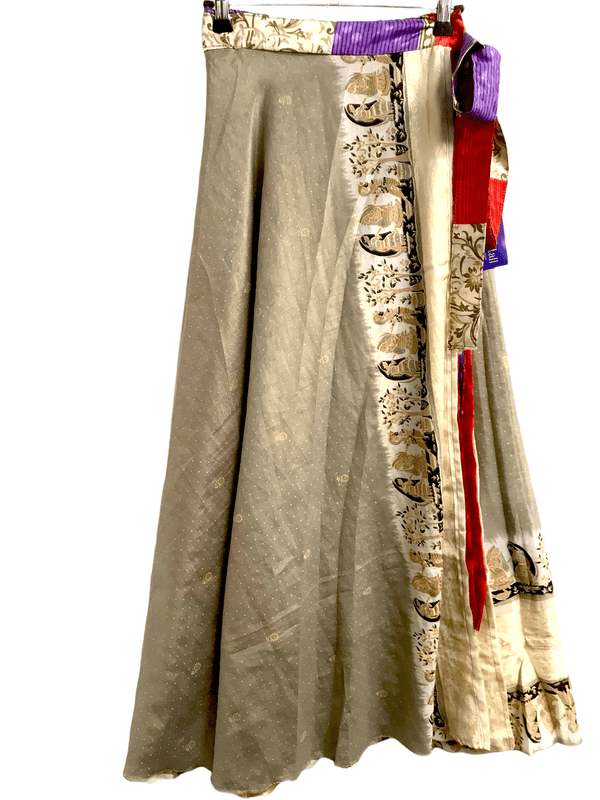 Festival Stall LTD Boho festival Clothing Wrap Skirt long maxi Boho hippy Festival, Sari Silk, retro, UK 8 10 12 14 16 18