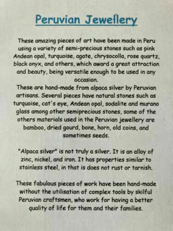 Festival Stall LTD Boho festival Clothing silver BLUE GLASS statement Necklace, Boho Hippy, festival, Peruvian Alpaca 3