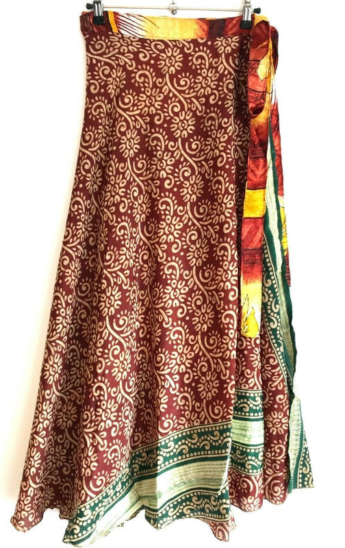 Festival Stall LTD Boho festival Clothing Wrap Skirt Boho hippy Festival Sari Silk maxi long retro party 8 10 12 14 16 18