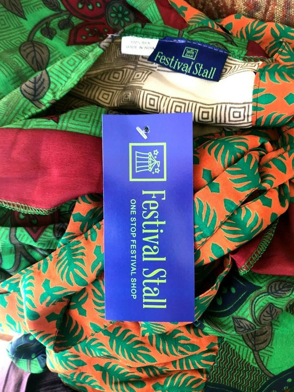 Festival Stall LTD Boho festival Clothing Wrap SKIRT long Frilled Maxi Boho hippy gypsy Festival Sari Silk party UK 8 - 18