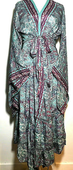 Festival Stall LTD Boho festival Clothing KIMONO DRESS Boho hippy SILK cover up wrap long gown robe duster coat ONE SIZE