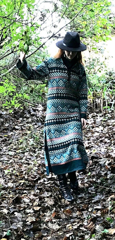 Festival Stall LTD Boho festival Clothing Boho Hippie Ethnic Indian Winter Kurta long Dress Tunic 6 8 10 12 14 16 M L XL