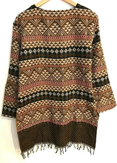 Festival Stall LTD Boho festival Clothing TUNIC JUMPER PULLOVER SWEATER Boho hippie BROWN winter warm tassel top 8 - 14