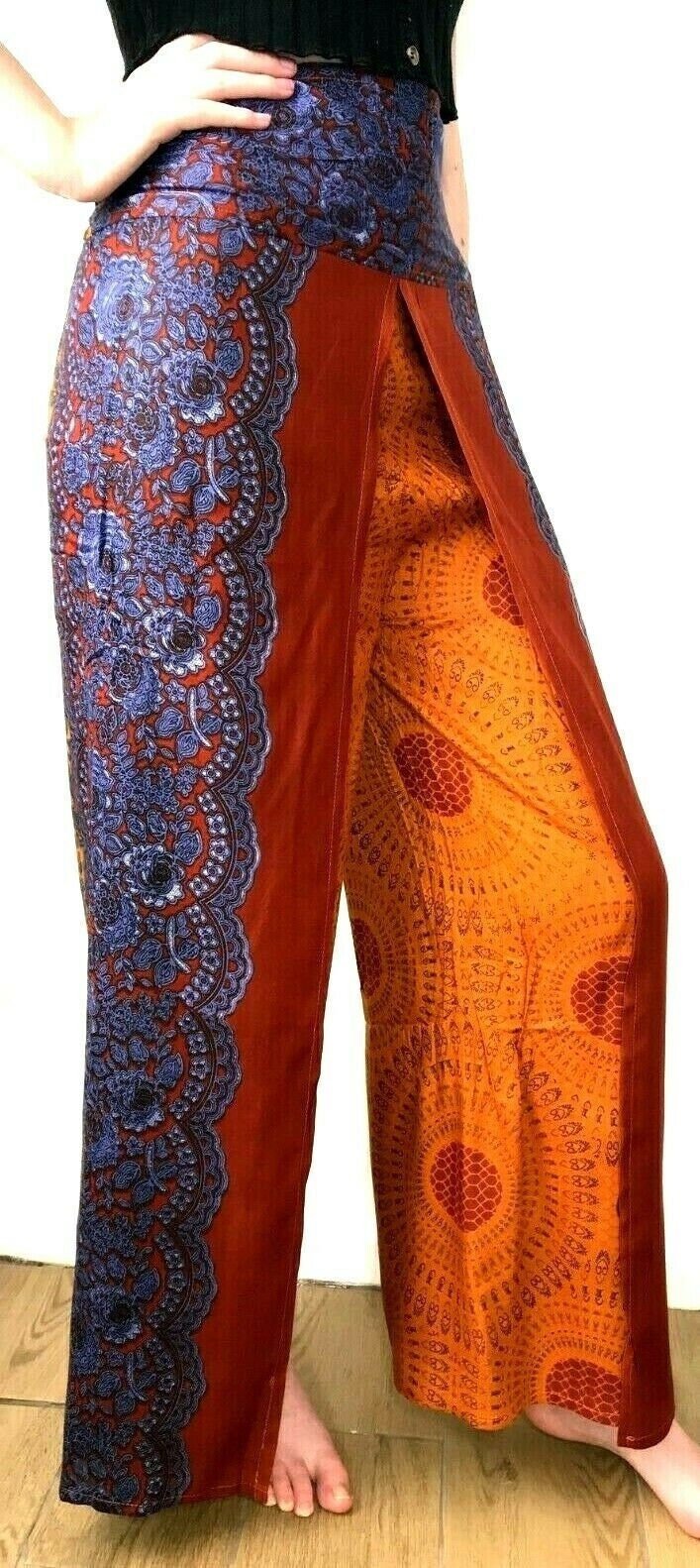 Wide leg palazzo loose fit festival trousers boho hippy casual