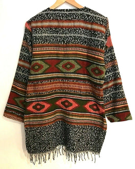 Festival Stall LTD Boho festival Clothing Boho hippie festival winter warm tassel long sleeve blouse top tunic uk 12 14