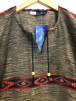 Festival Stall LTD Boho festival Clothing Boho hippie festival dark brown warm tassel long sleeve blouse top tunic uk 8 10