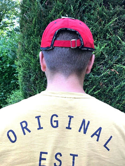 Festival Stall LTD Boho festival Clothing ENGLAND baseball cap hat black red summer sun beach sports one size