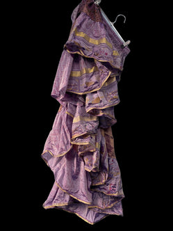Silk Skirt, Full Circle, Purple Lavender Glow Skirt - 25 ft, ATS, Cosplay, Steampunk Boho Belly Dancing ONE SIZE