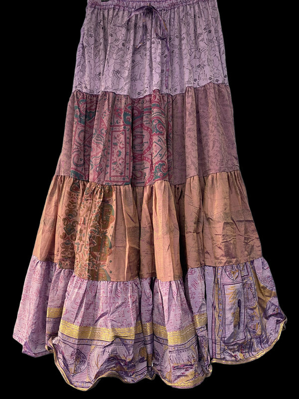 Silk Skirt, Full Circle, Purple Lavender Glow Skirt - 25 ft, ATS, Cosplay, Steampunk Boho Belly Dancing ONE SIZE