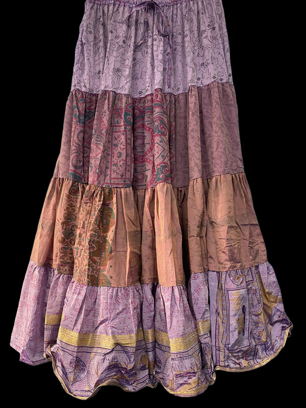 Silk Skirt, Full Circle, Purple Lavender Glow Skirt - 25 ft, ATS, Cosplay, Steampunk Boho Belly Dancing ONE SIZE