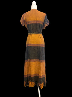 Festival Stall LTD Boho festival Clothing Wrap Dress Boho hippie festival Pretty Long Black Brown casual One size UK 8 - 14