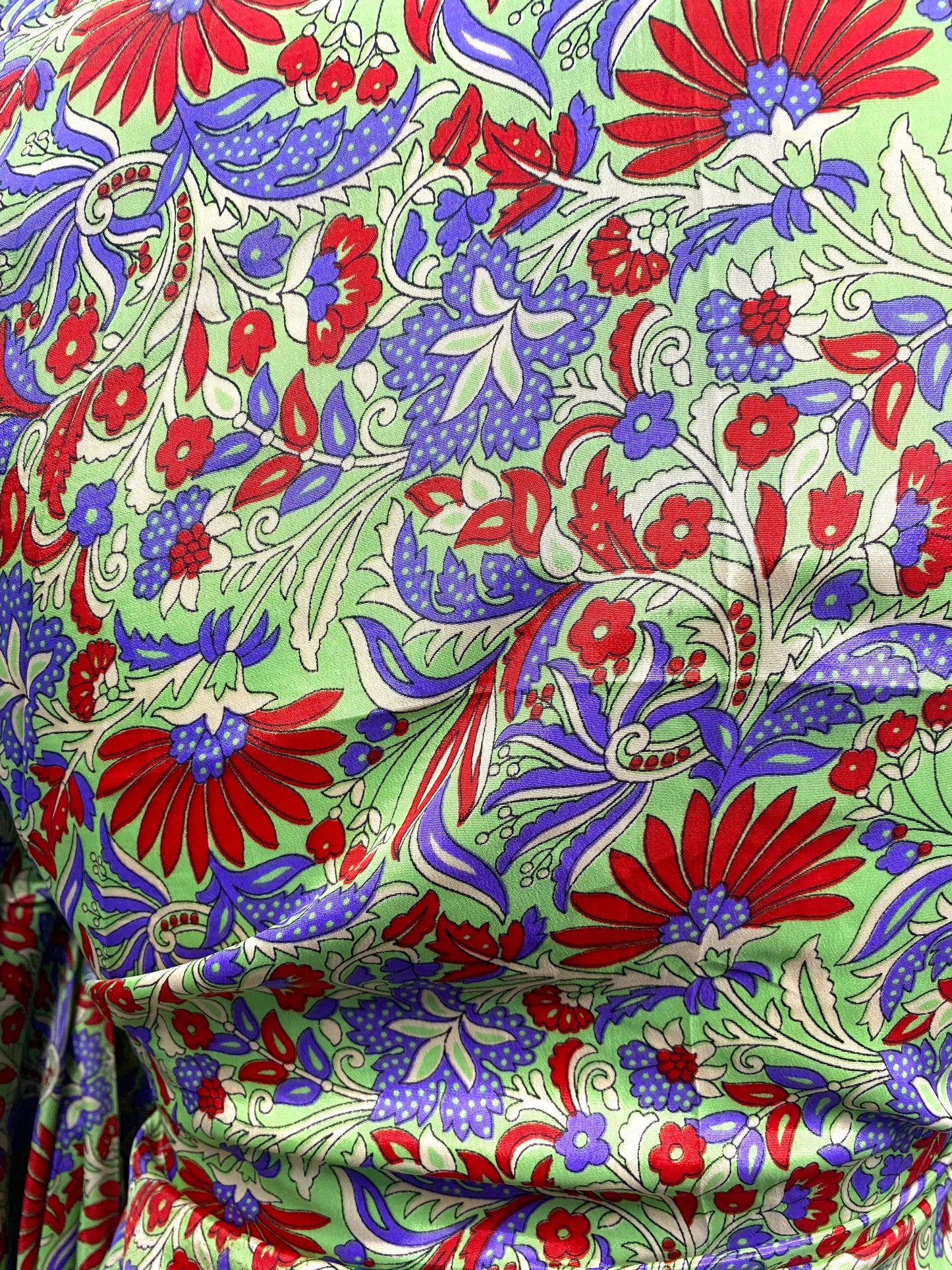 Boho hippie 100% silk kimono cover up wrap long gown robe dress duster coat lime