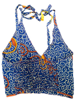 Crop Top & Mini Skirt Festival outfit Boho Hippy Sari Silk summer vest One Size