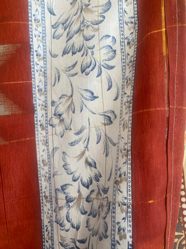 Festival Stall LTD Boho festival Clothing BlUE Wrap Skirt Vintage long Maxi Boho Hippy Sari Silk Festival summer UK 8 - 18