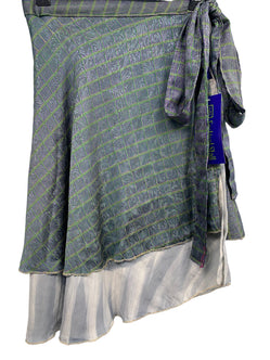 Festival Stall LTD Boho festival Clothing Wrap skirt Sari Silk Festival short Recycled vintage Boho Hippy summer UK 8 - 18