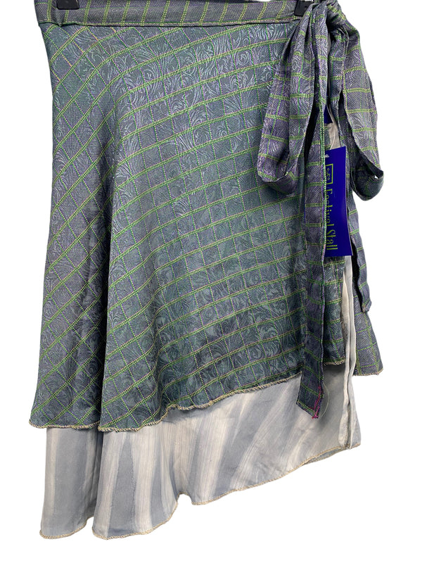 Festival Stall LTD Boho festival Clothing Wrap skirt Sari Silk Festival short Recycled vintage Boho Hippy summer UK 8 - 18