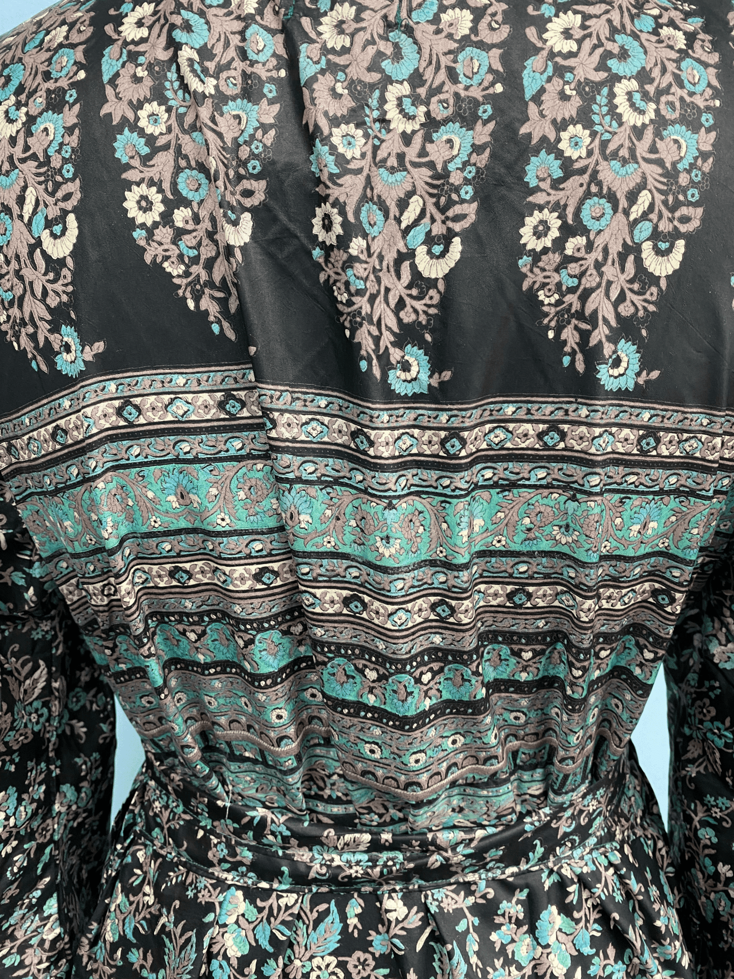 Festival Stall LTD Boho festival Clothing WRAP DRESS pretty Vintage Bell Sleeve Sari Silk Boho Hippy Festival party 14 - 20